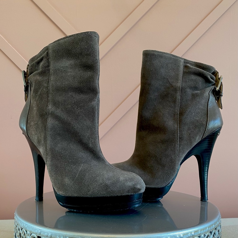 Michael Kors Leather Suede Platform Booties